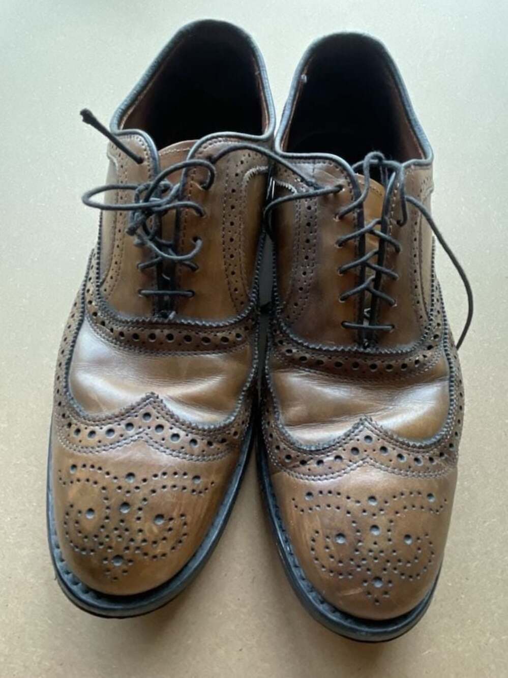 Allen Edmonds McAllister Wingtip Oxford Dress Shoes in Walnut Brown Leather